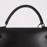 Hermès 1993 Black Box Sellier Kelly 32 GHW - FashioNica