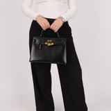 Hermès 1993 Black Box Sellier Kelly 32 GHW - FashioNica