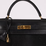 Hermès 1993 Black Box Sellier Kelly 32 GHW - FashioNica