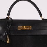 Hermès 1993 Black Box Sellier Kelly 32 GHW - FashioNica