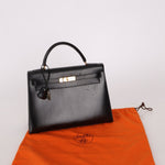 Hermès 1993 Black Box Sellier Kelly 32 GHW - FashioNica