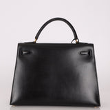 Hermès 1993 Black Box Sellier Kelly 32 GHW - FashioNica