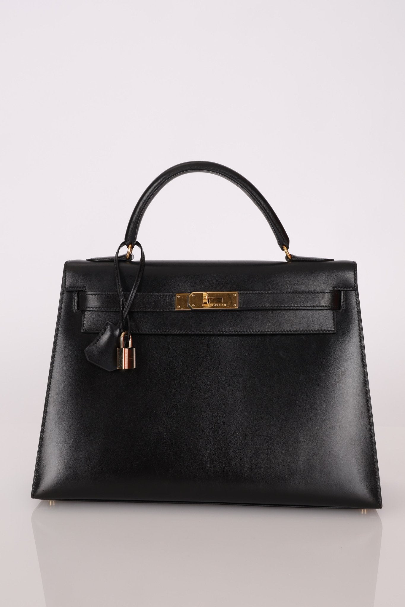 Hermès 1993 Black Box Sellier Kelly 32 GHW - FashioNica