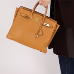 Hermès 1993 Gold Buffalo Birkin HAC 32 Retourne GHW - FashioNica