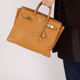 Hermès 1993 Gold Buffalo Birkin HAC 32 Retourne GHW - FashioNica