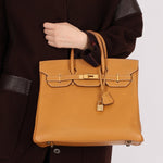 Hermès 1993 Gold Buffalo Birkin HAC 32 Retourne GHW - FashioNica