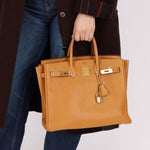 Hermès 1993 Gold Buffalo Birkin HAC 32 Retourne GHW - FashioNica