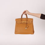 Hermès 1993 Gold Buffalo Birkin HAC 32 Retourne GHW - FashioNica
