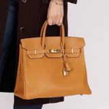 Hermès 1993 Gold Buffalo Birkin HAC 32 Retourne GHW - FashioNica