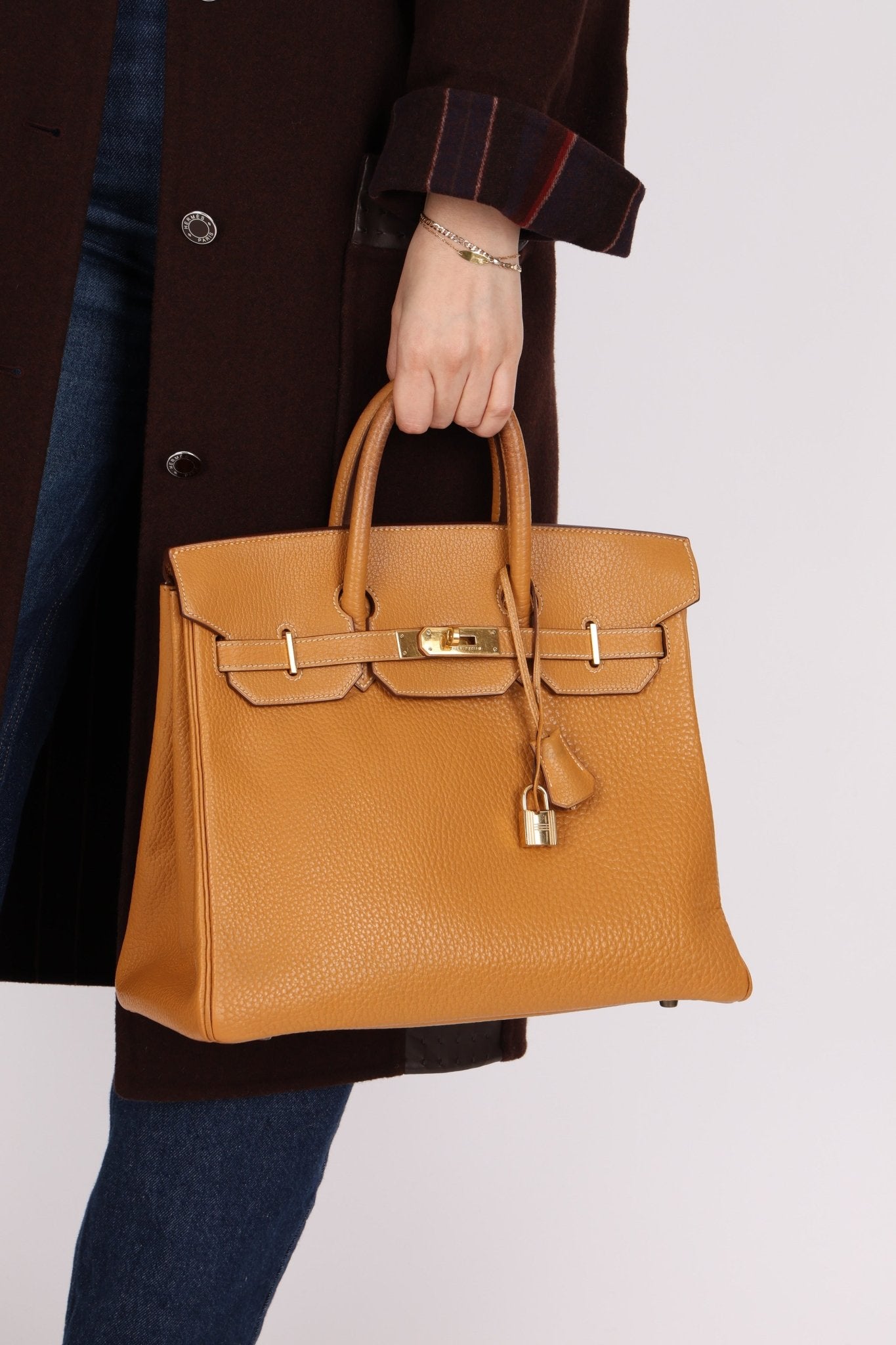 Hermès 1993 Gold Buffalo Birkin HAC 32 Retourne GHW - FashioNica