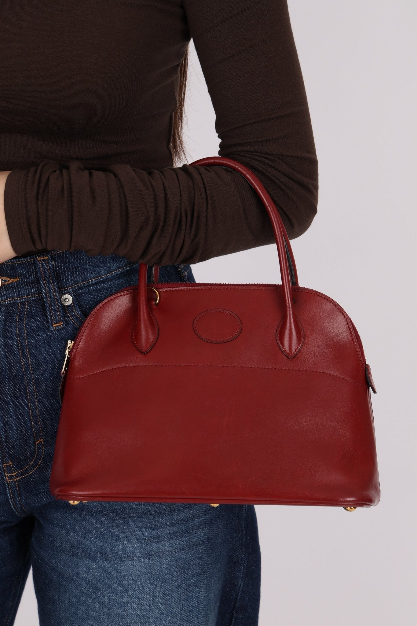 Hermès 1993 Rouge H Box Bolide 27 GHW - FashioNica