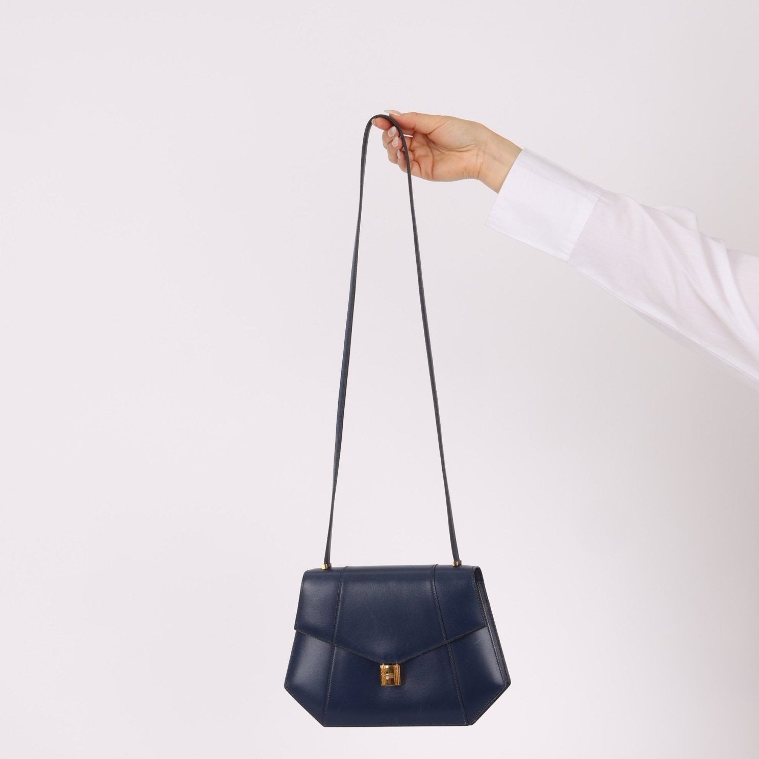Hermès 1994 Navy Box Rhapsody Shoulder Bag - FashioNica