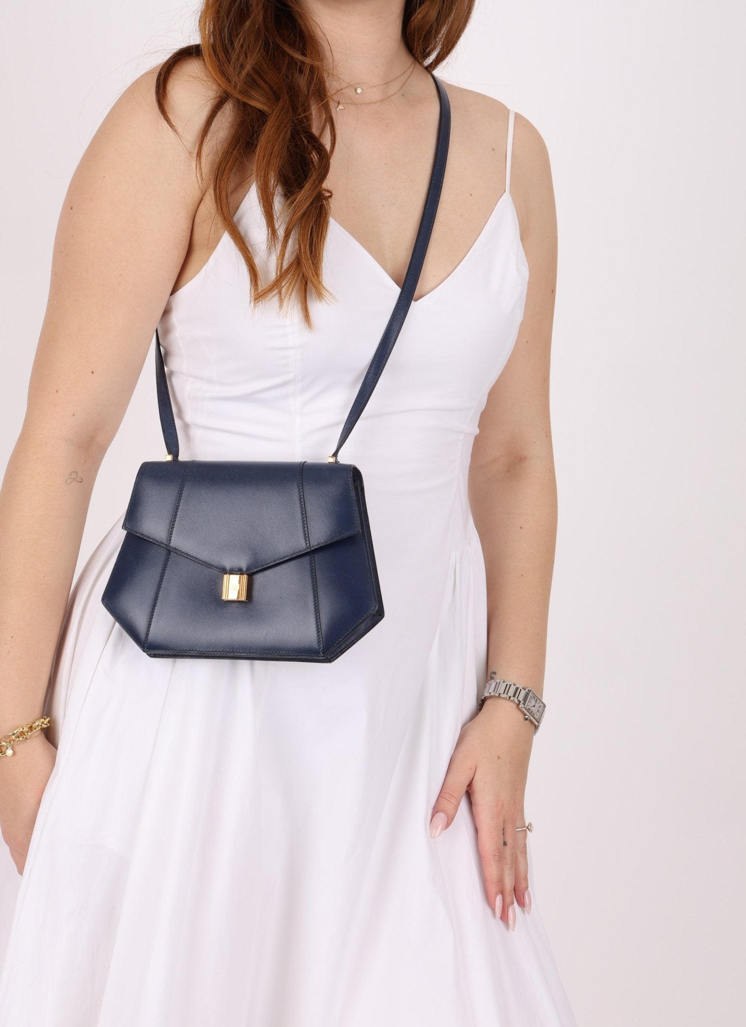 Hermès 1994 Navy Box Rhapsody Shoulder Bag - FashioNica