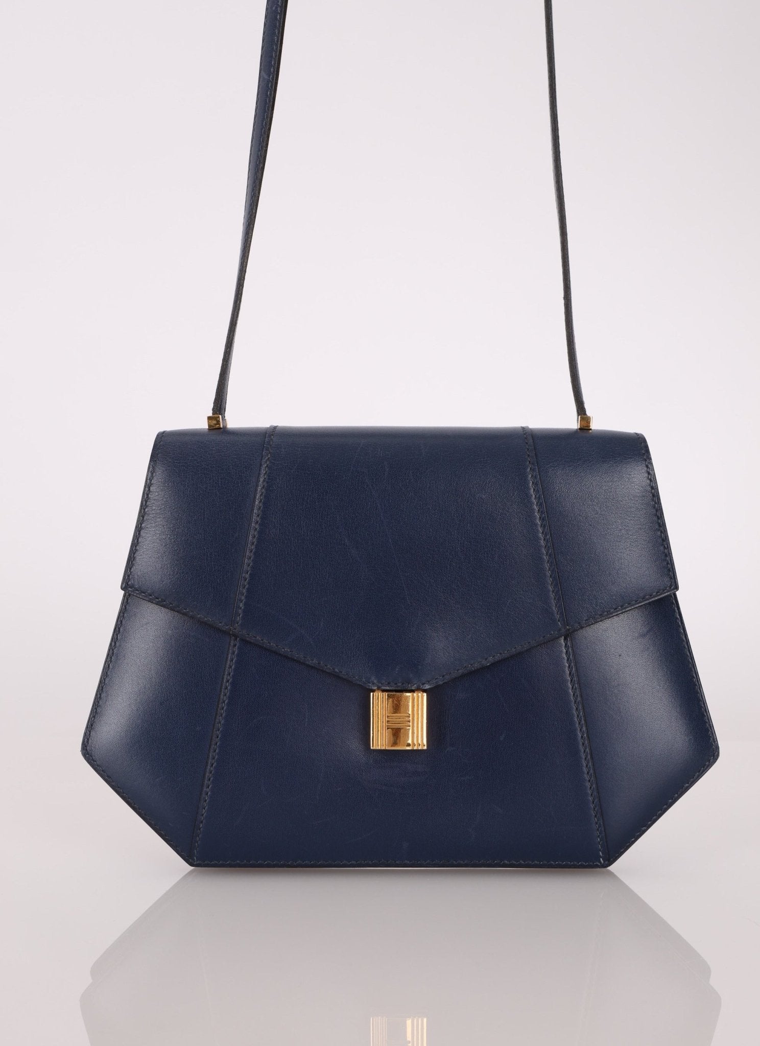 Hermès 1994 Navy Box Rhapsody Shoulder Bag - FashioNica