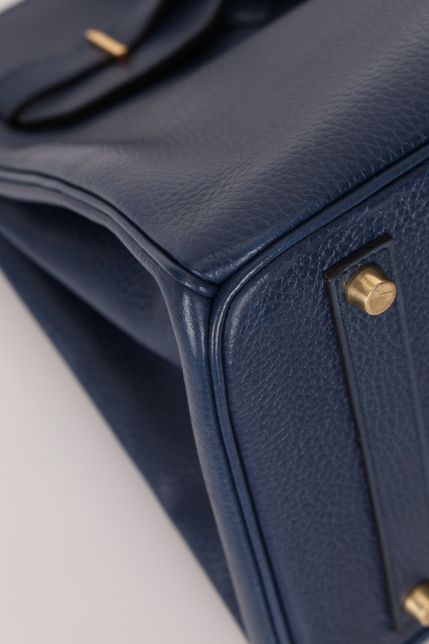 Hermès 1996 Bleu De Prusse Clemence Birkin 35 Retourne GHW - FashioNica