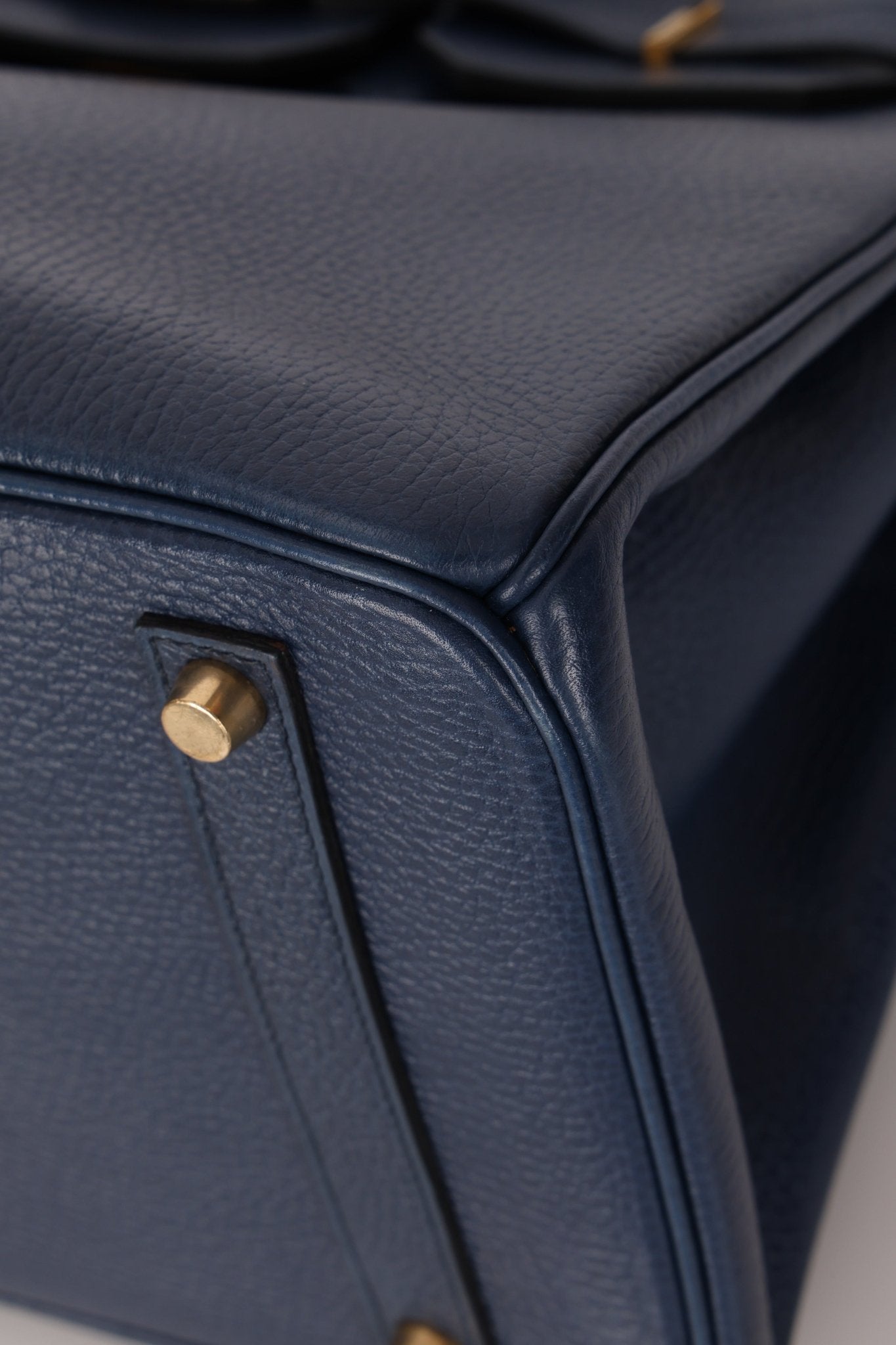 Hermès 1996 Bleu De Prusse Clemence Birkin 35 Retourne GHW - FashioNica