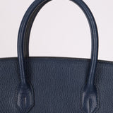Hermès 1996 Bleu De Prusse Clemence Birkin 35 Retourne GHW - FashioNica
