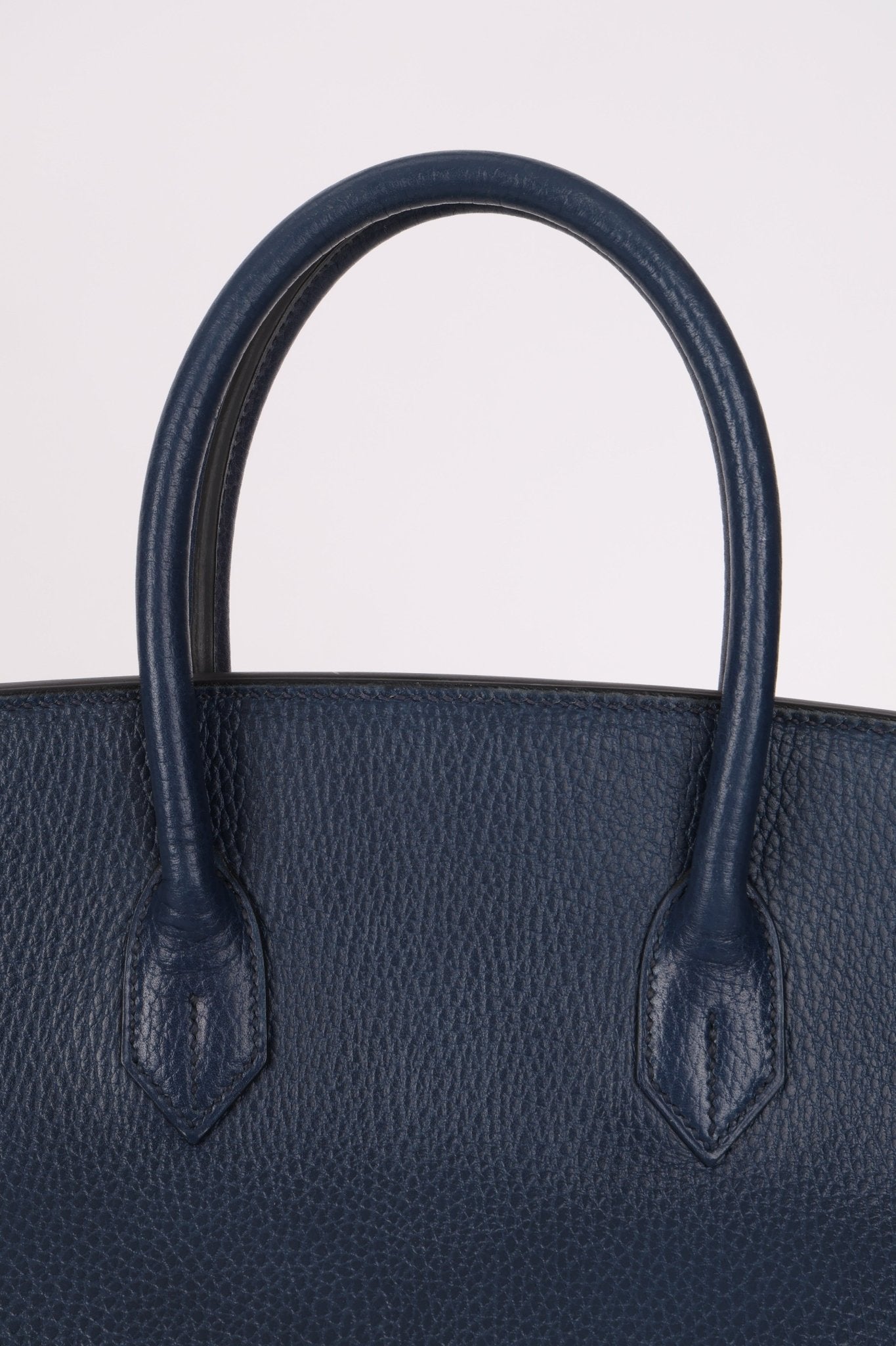 Hermès 1996 Bleu De Prusse Clemence Birkin 35 Retourne GHW - FashioNica