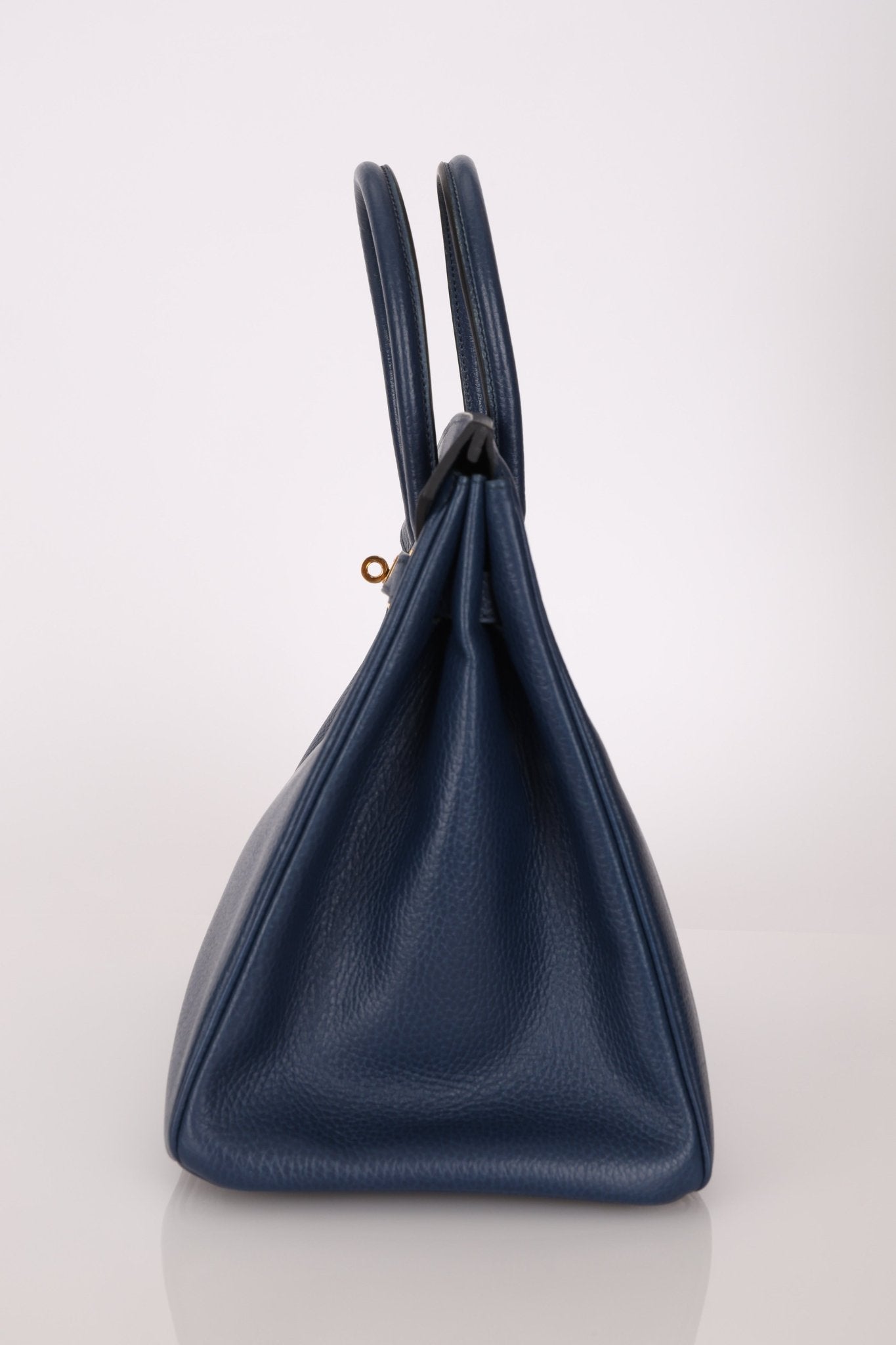 Hermès 1996 Bleu De Prusse Clemence Birkin 35 Retourne GHW - FashioNica