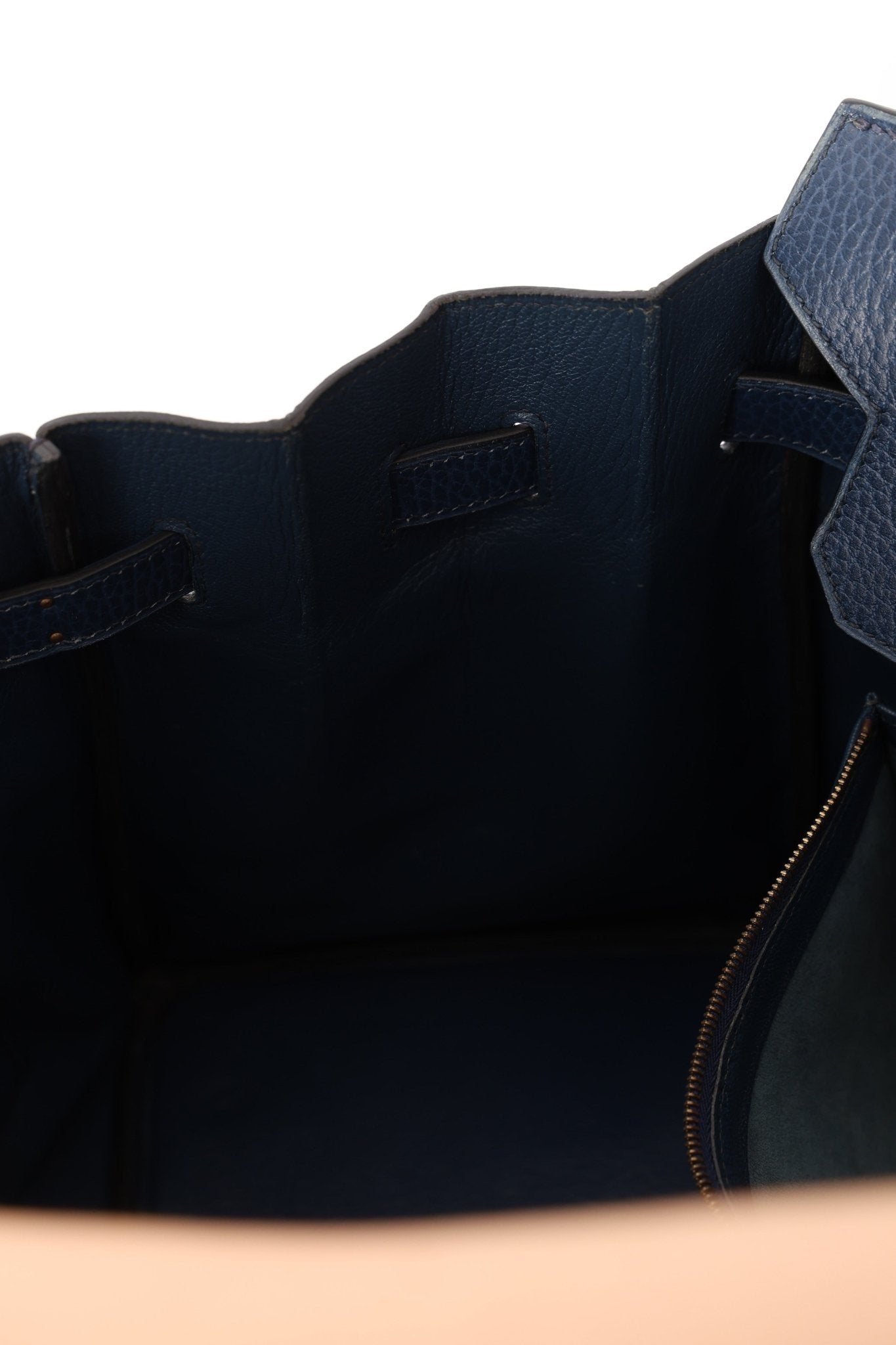 Hermès 1996 Bleu De Prusse Clemence Birkin 35 Retourne GHW - FashioNica