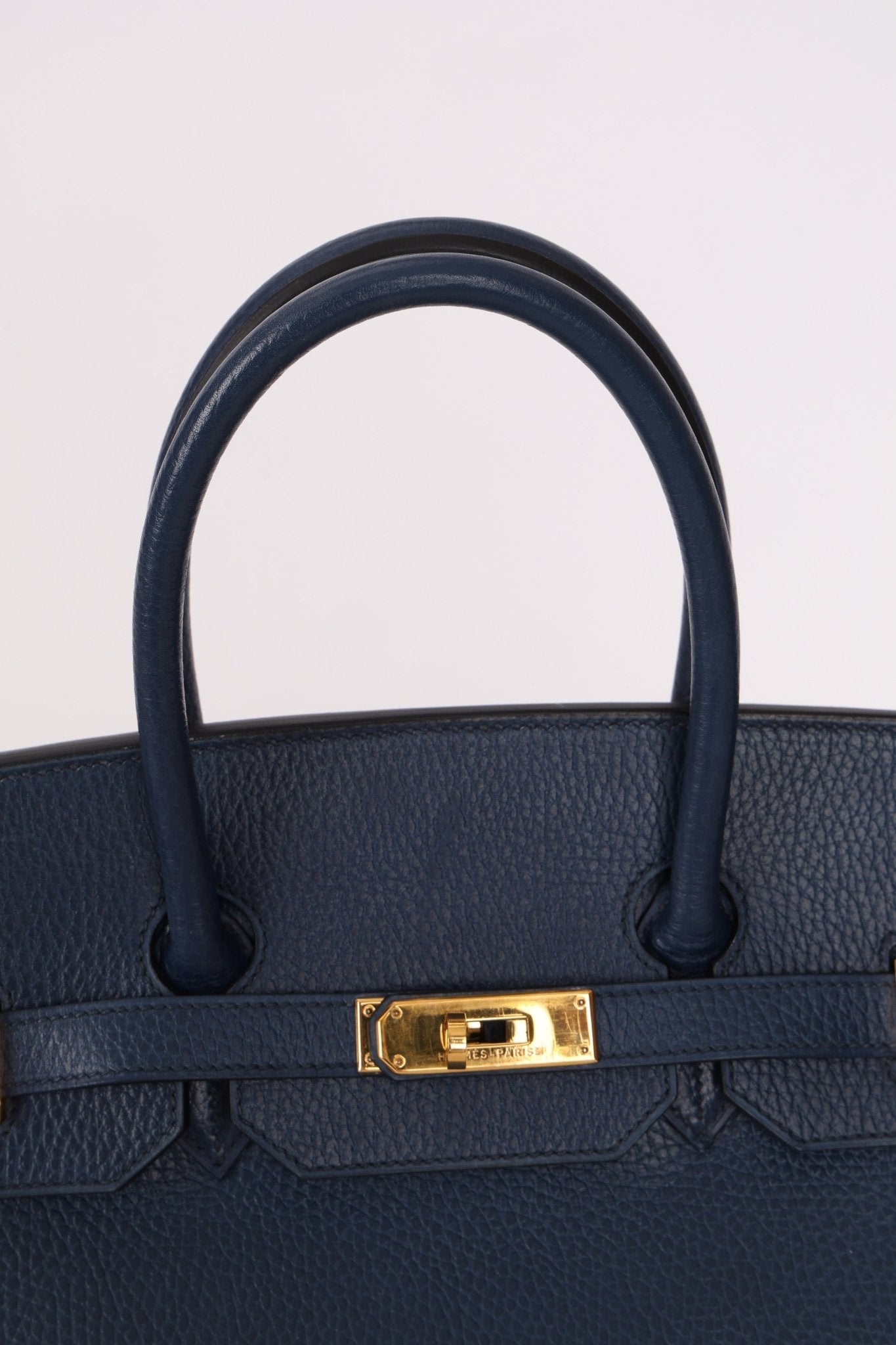 Hermès 1996 Bleu De Prusse Clemence Birkin 35 Retourne GHW - FashioNica