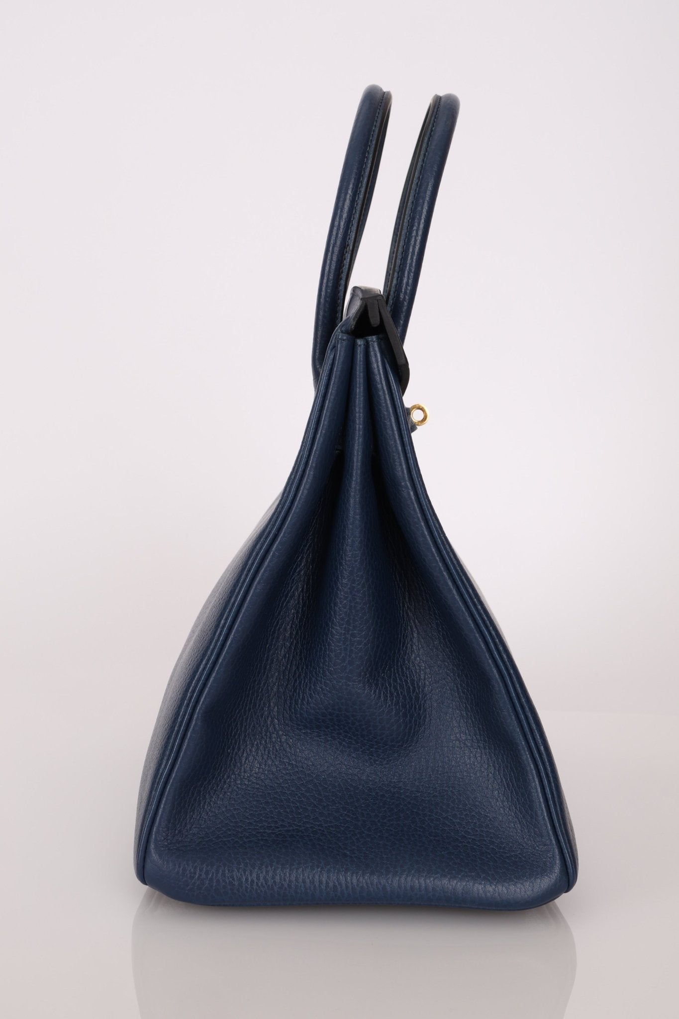 Hermès 1996 Bleu De Prusse Clemence Birkin 35 Retourne GHW - FashioNica