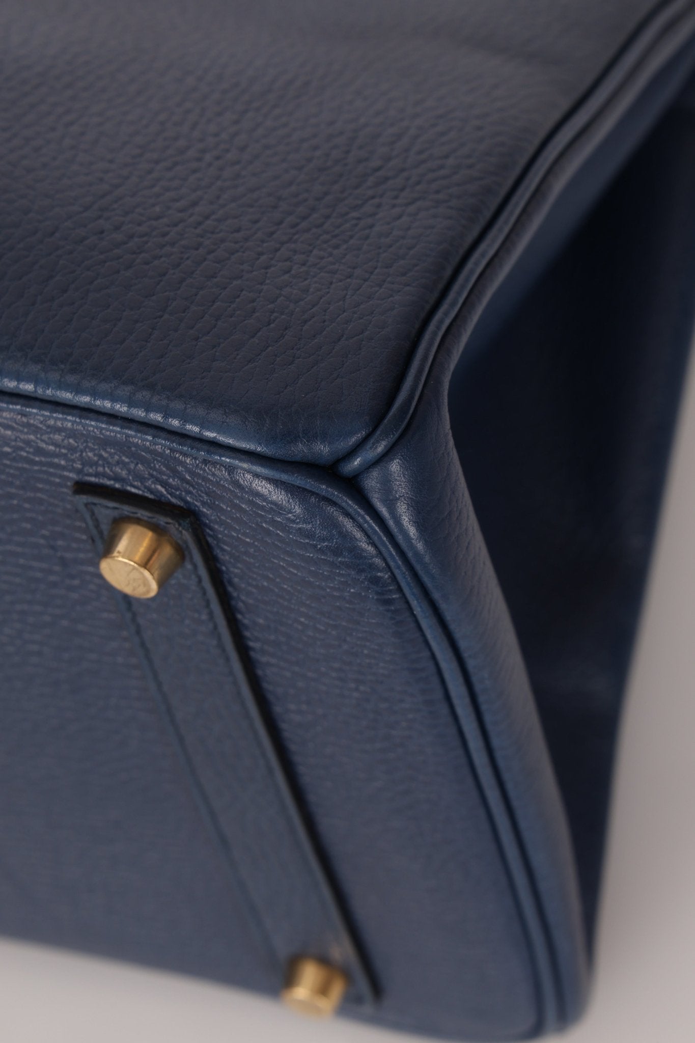 Hermès 1996 Bleu De Prusse Clemence Birkin 35 Retourne GHW - FashioNica