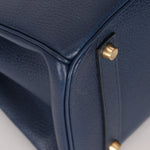 Hermès 1996 Bleu De Prusse Clemence Birkin 35 Retourne GHW - FashioNica