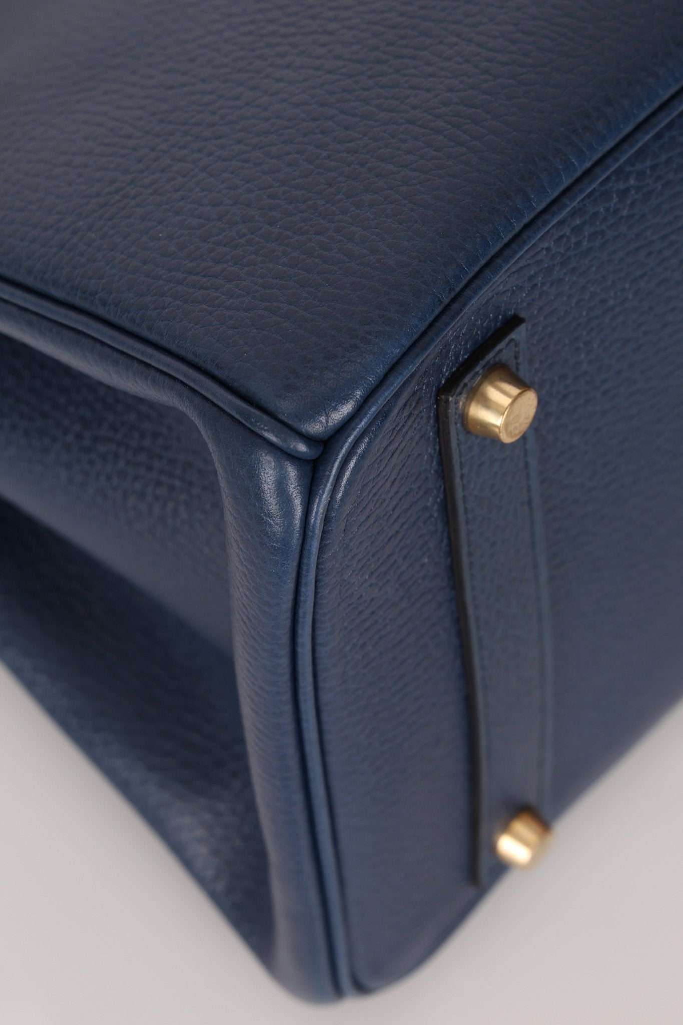 Hermès 1996 Bleu De Prusse Clemence Birkin 35 Retourne GHW - FashioNica