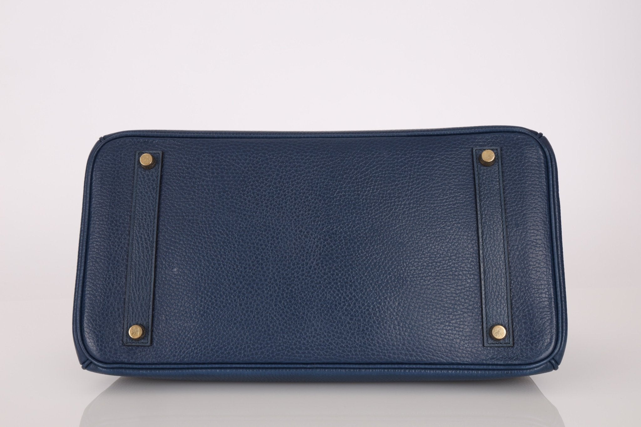 Hermès 1996 Bleu De Prusse Clemence Birkin 35 Retourne GHW - FashioNica