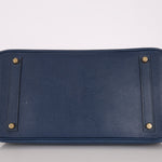 Hermès 1996 Bleu De Prusse Clemence Birkin 35 Retourne GHW - FashioNica