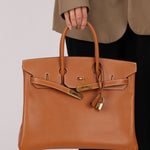 Hermès 1996 Gold Courchevel Retourne Birkin 35 GHW - FashioNica