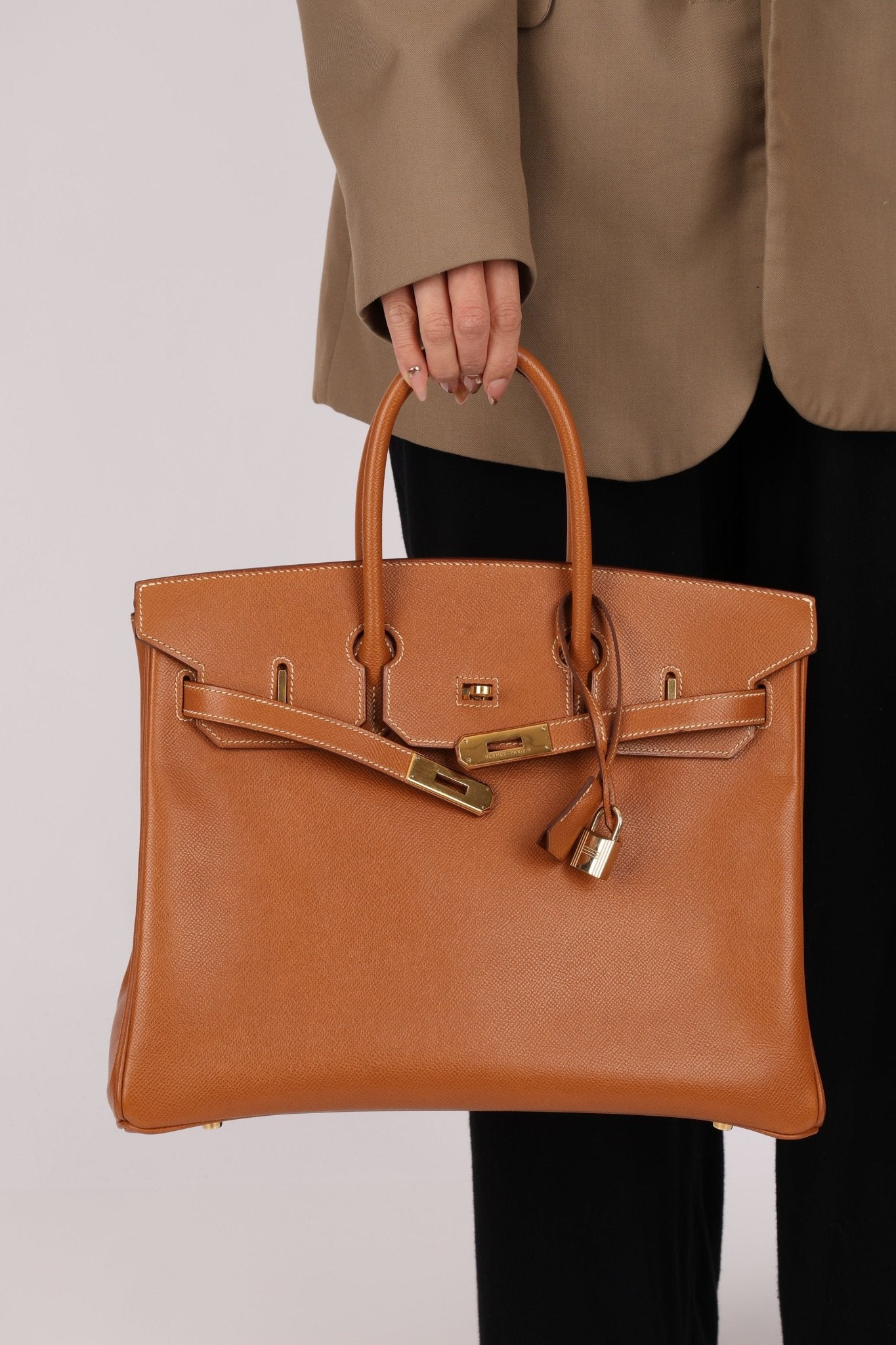 Hermès 1996 Gold Courchevel Retourne Birkin 35 GHW - FashioNica