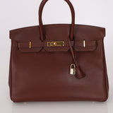Hermès 1997 Chocolate Brown Evercalf Birkin 35 GHW - FashioNica
