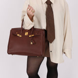 Hermès 1997 Chocolate Brown Evercalf Birkin 35 GHW - FashioNica