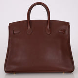 Hermès 1997 Chocolate Brown Evercalf Birkin 35 GHW - FashioNica