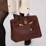 Hermès 1997 Chocolate Brown Evercalf Birkin 35 GHW - FashioNica