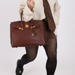 Hermès 1997 Chocolate Brown Evercalf Birkin 35 GHW - FashioNica