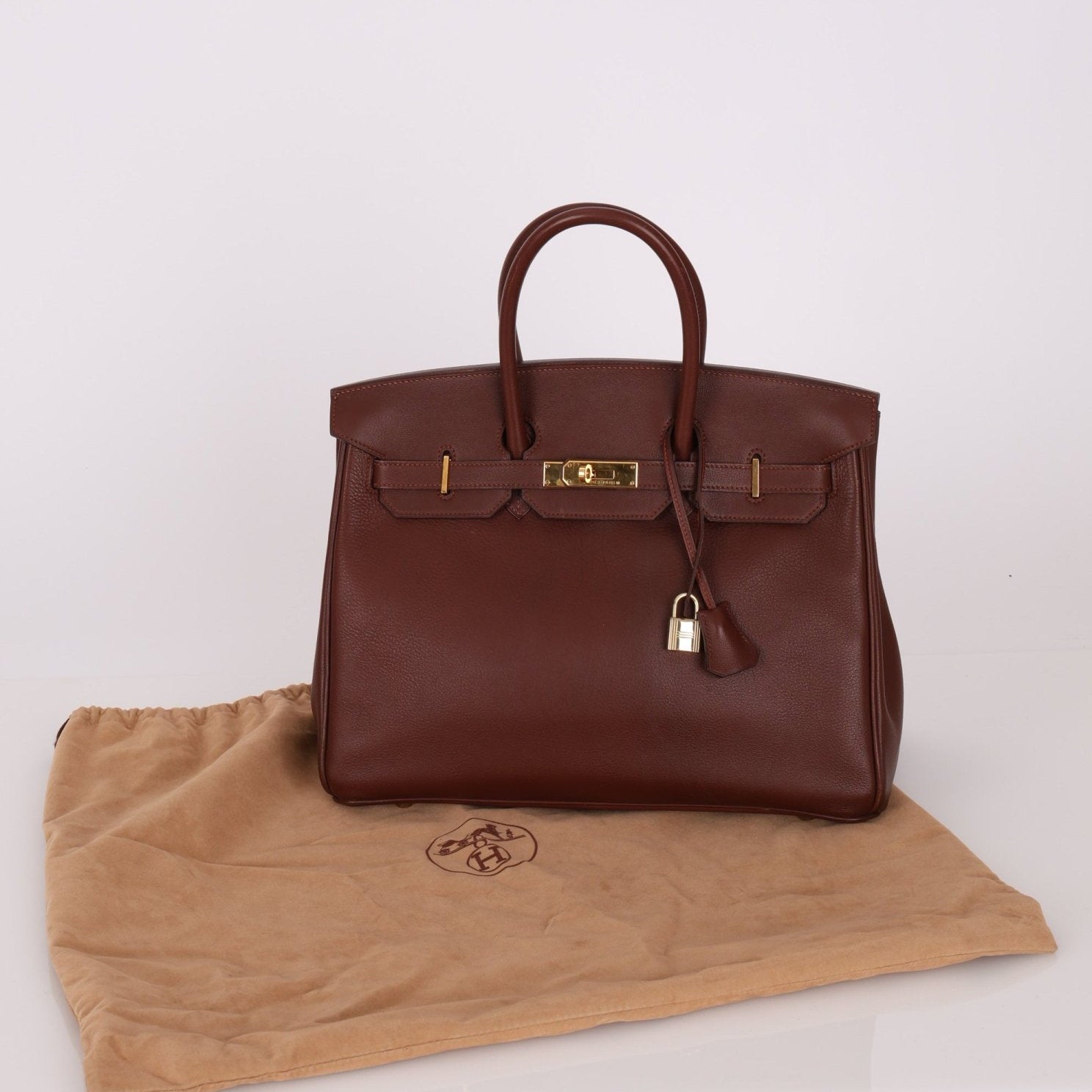 Hermès 1997 Chocolate Brown Evercalf Birkin 35 GHW - FashioNica