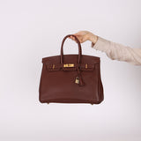 Hermès 1997 Chocolate Brown Evercalf Birkin 35 GHW - FashioNica