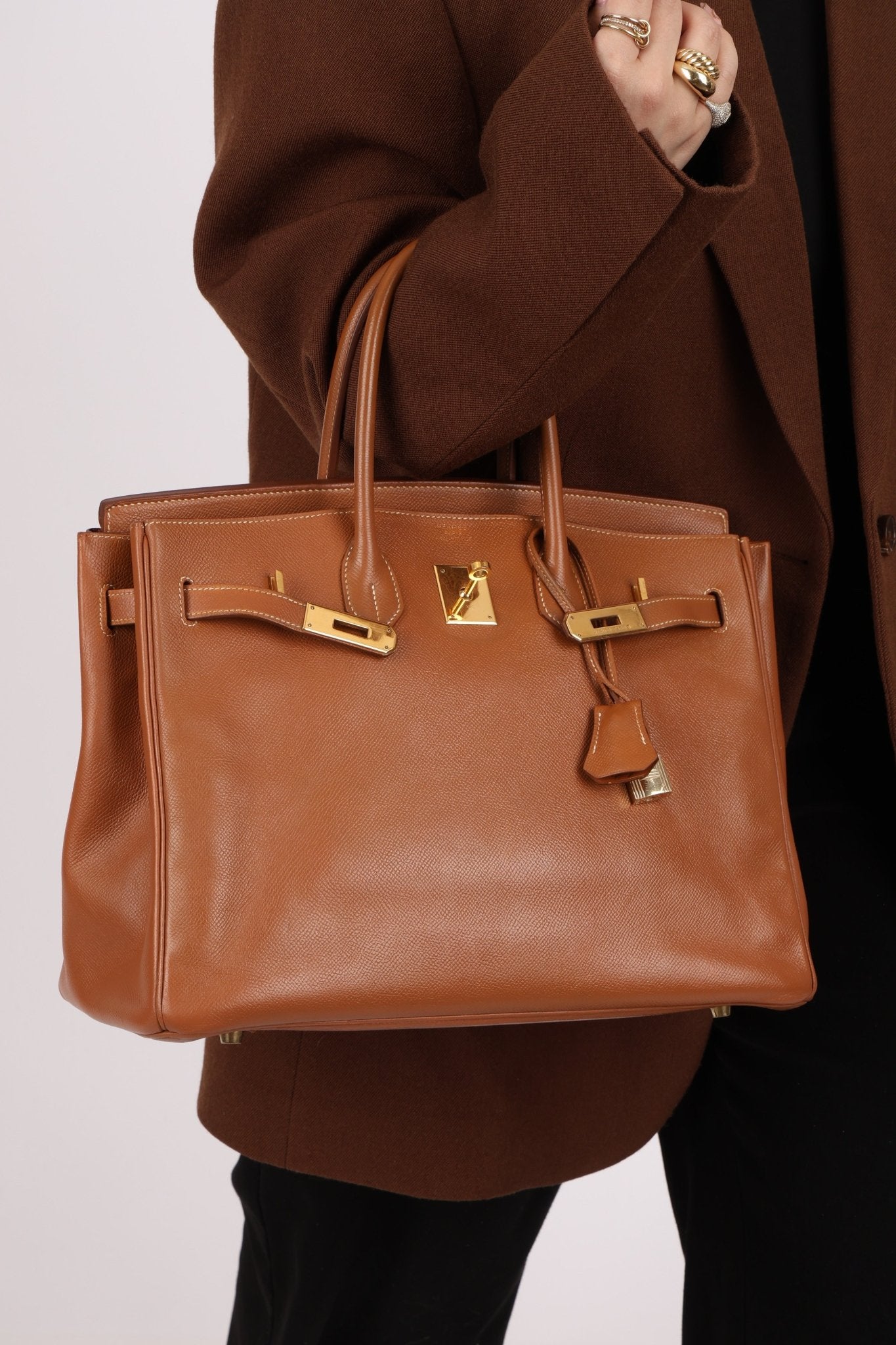 Hermès 1997 Gold Courchevel Retourne Birkin 35 GHW - FashioNica