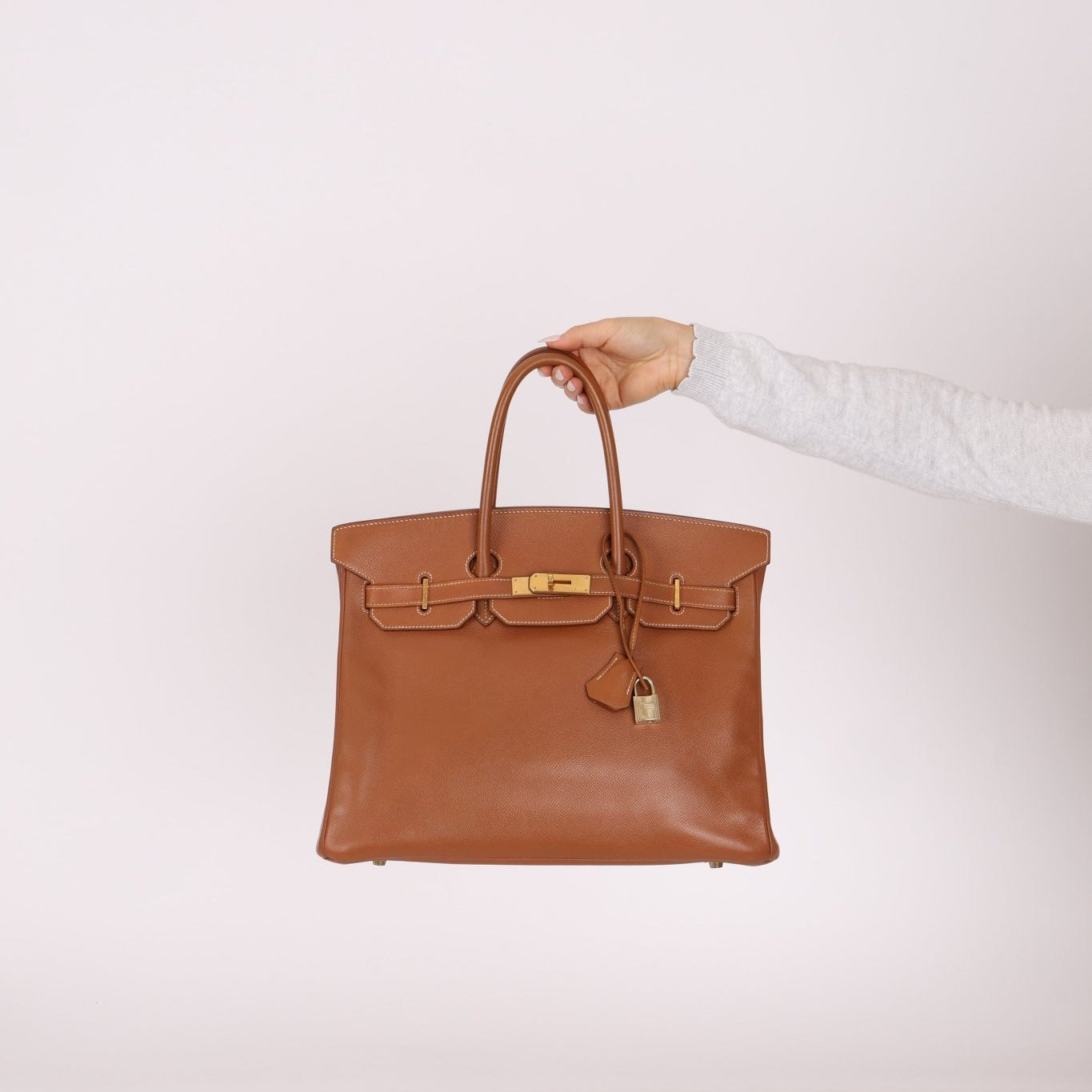 Hermès 1997 Gold Courchevel Retourne Birkin 35 GHW - FashioNica