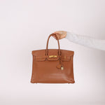 Hermès 1997 Gold Courchevel Retourne Birkin 35 GHW - FashioNica