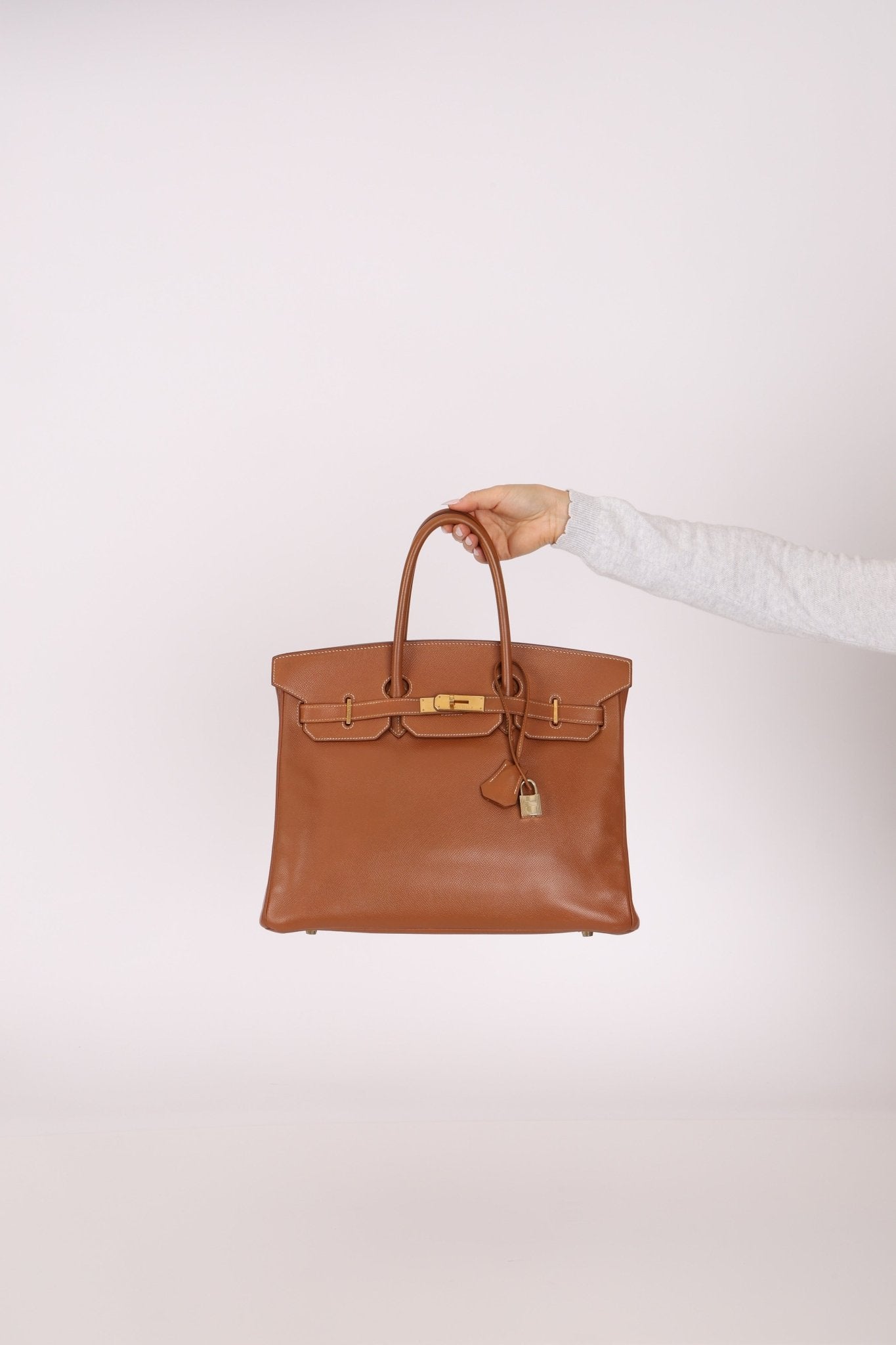 Hermès 1997 Gold Courchevel Retourne Birkin 35 GHW - FashioNica