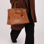 Hermès 1997 Gold Courchevel Retourne Birkin 35 GHW - FashioNica