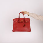 Hermès 1997 Retourne Rouge Vif Ardennes Birkin 35 GHW - FashioNica
