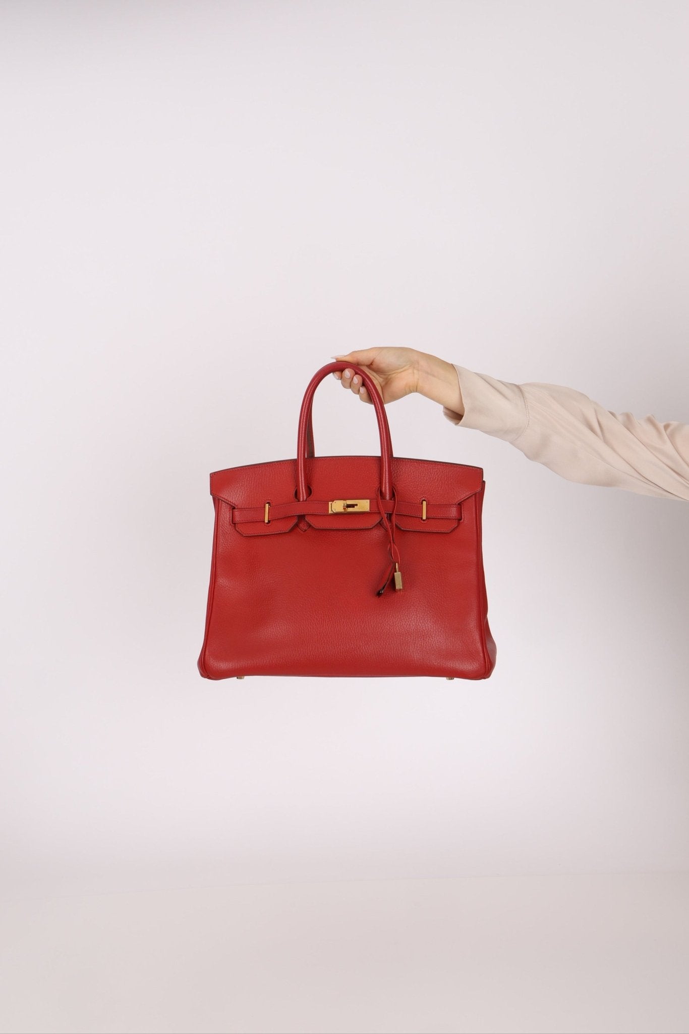 Hermès 1997 Retourne Rouge Vif Ardennes Birkin 35 GHW - FashioNica