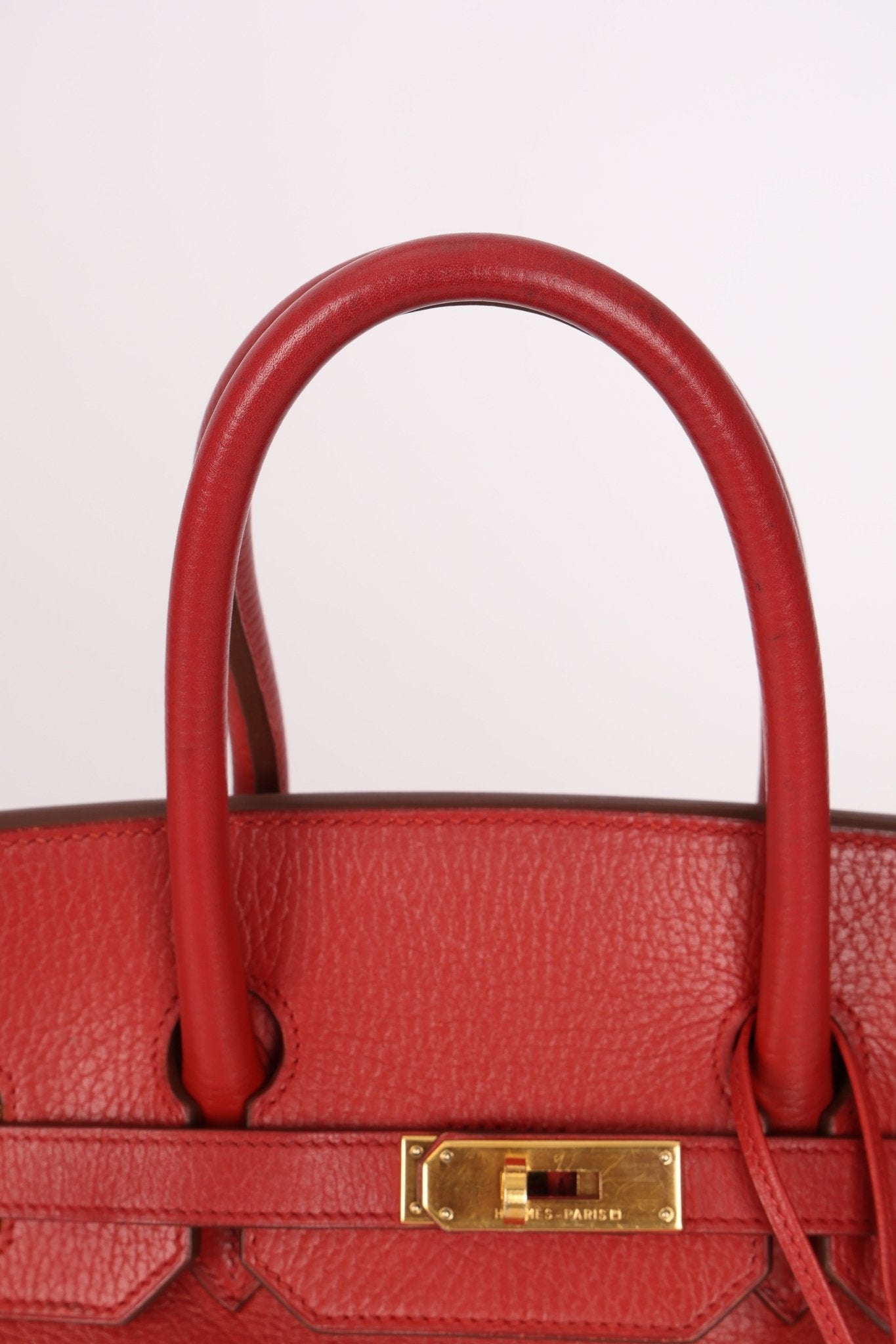 Hermès 1997 Retourne Rouge Vif Ardennes Birkin 35 GHW - FashioNica