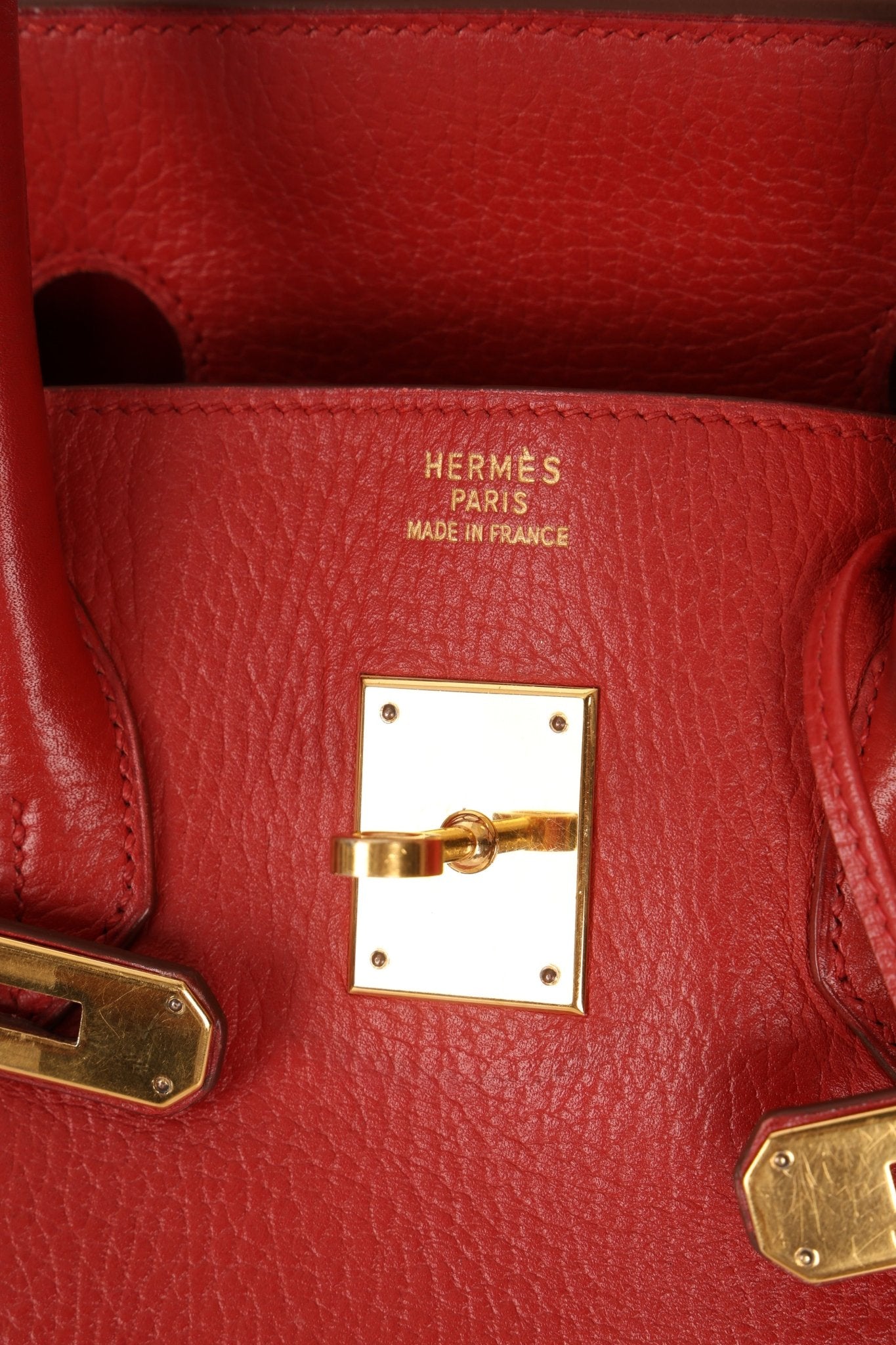 Hermès 1997 Retourne Rouge Vif Ardennes Birkin 35 GHW - FashioNica