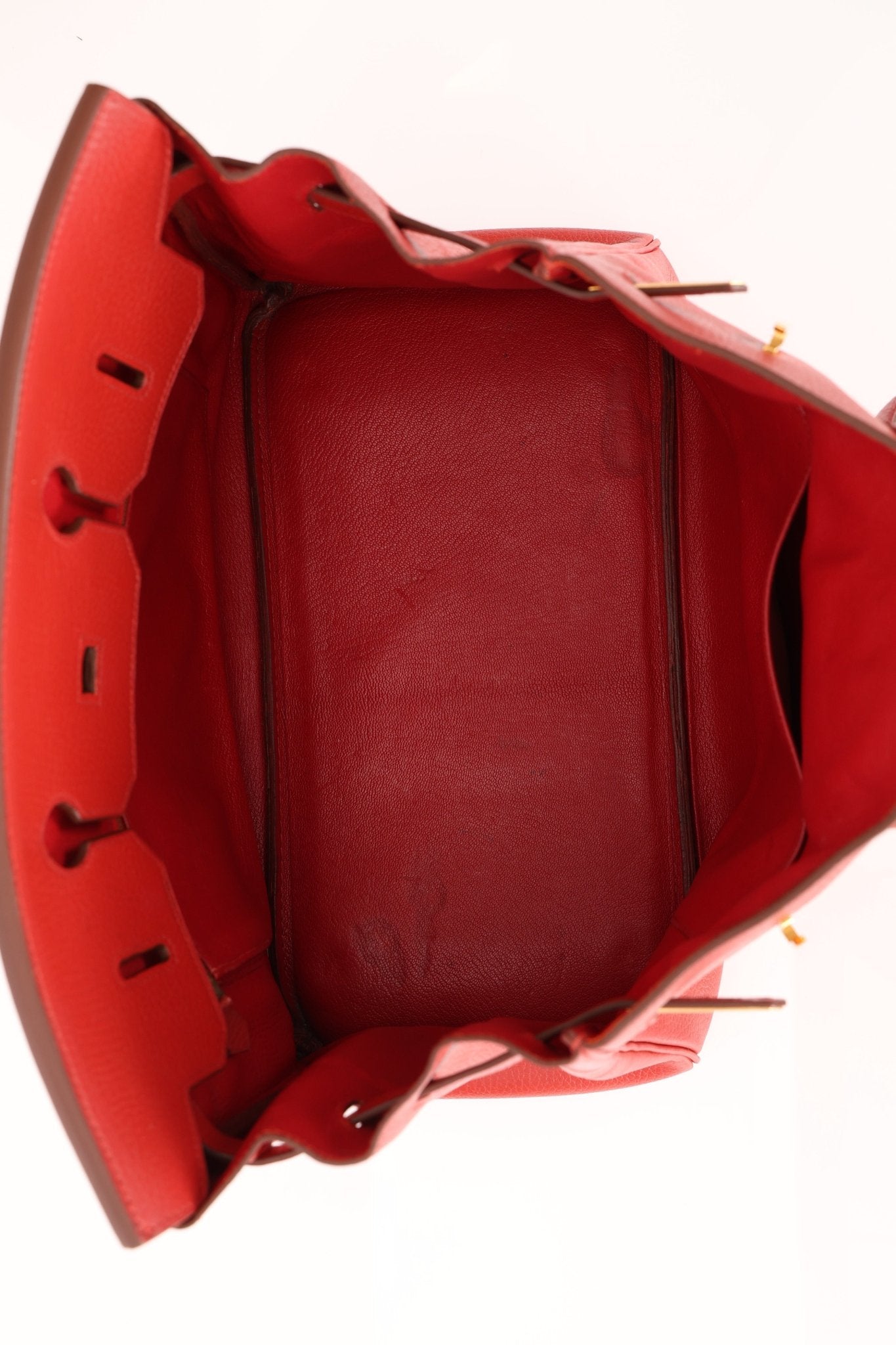 Hermès 1997 Retourne Rouge Vif Ardennes Birkin 35 GHW - FashioNica